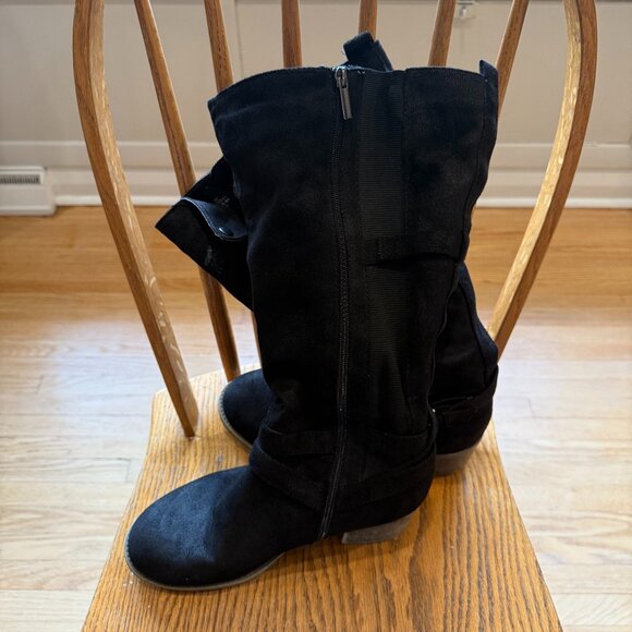 Cloudwalkers - Women's Greene Tall Boots - Black Suede-Look - Picture 2 of 6